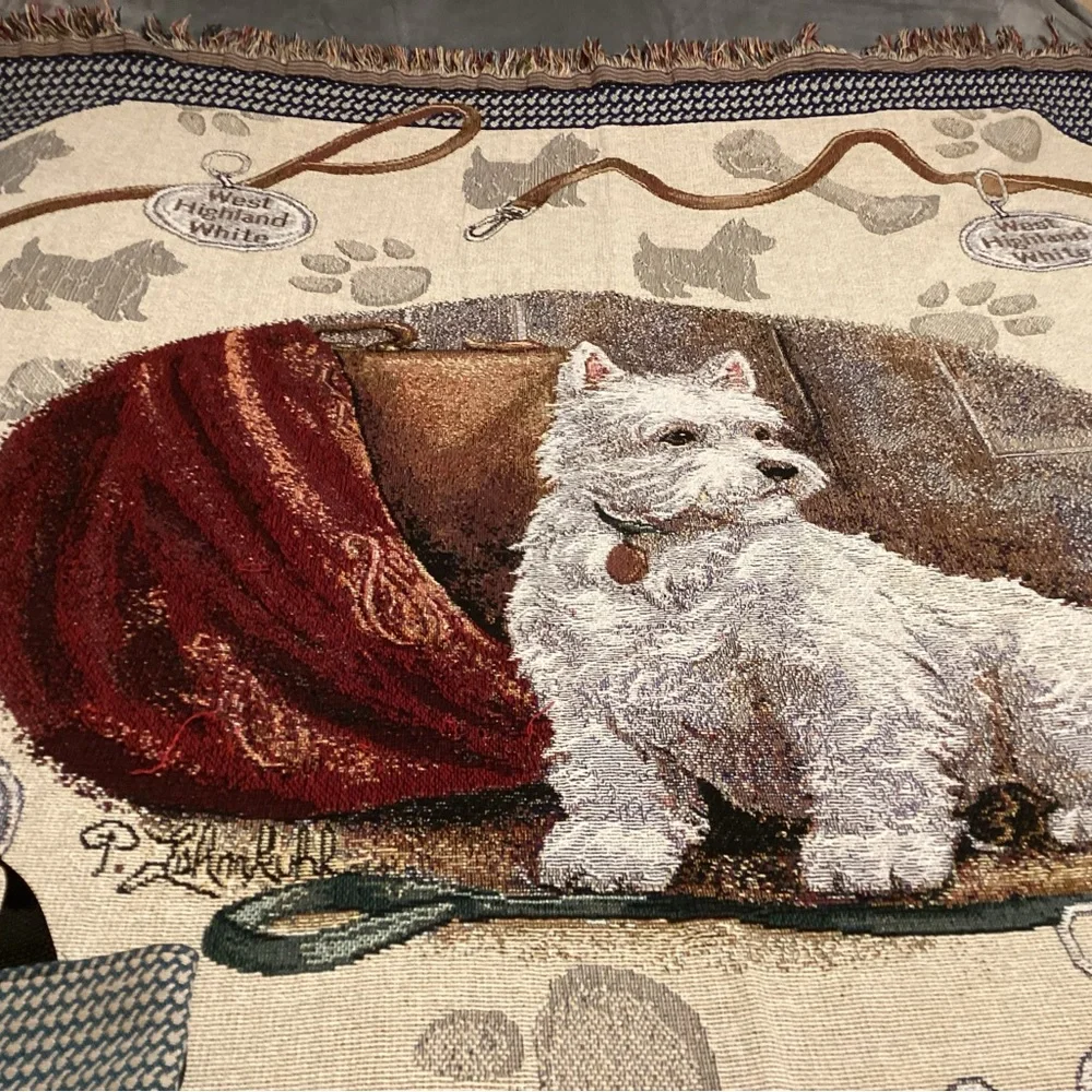 West Highland White Terrier Tapestry Throw Shopping Bag and Westie Book